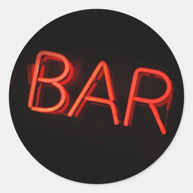 Stickers ronds du panneau de néon de barre (Devant)