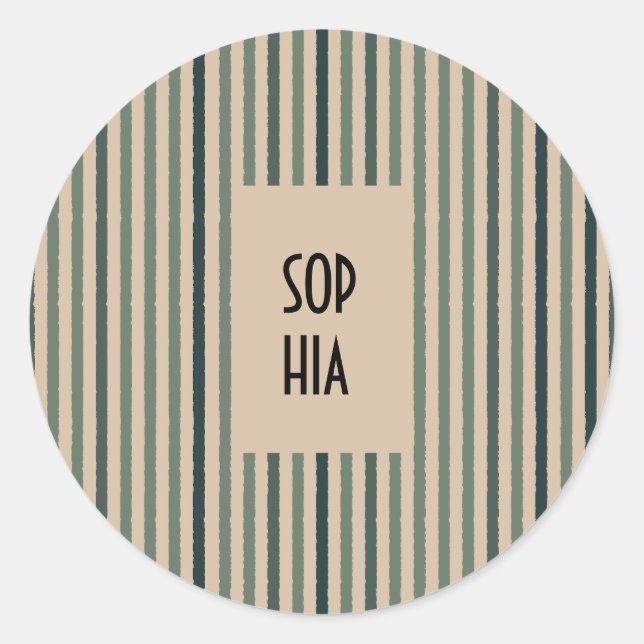 Stickers ronds Echo Trails - Matcha Green Stripes (Devant)