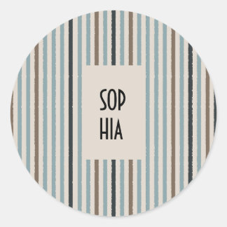 Stickers ronds Echo Trails - Stripes Bleues