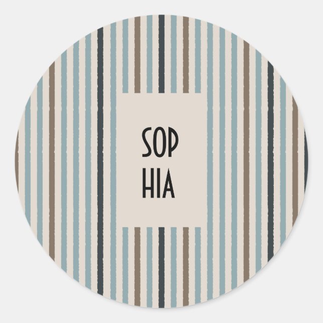 Stickers ronds Echo Trails - Stripes Bleues (Devant)