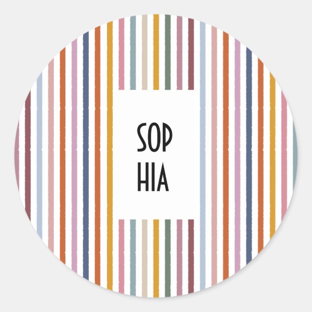 Stickers ronds Echo Trails - Stripes multicolores (Devant)