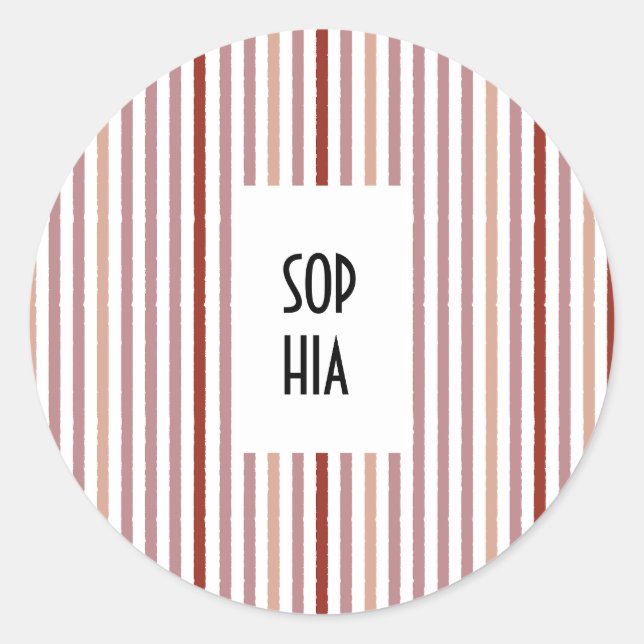 Stickers ronds Echo Trails - Stripes roses (Devant)