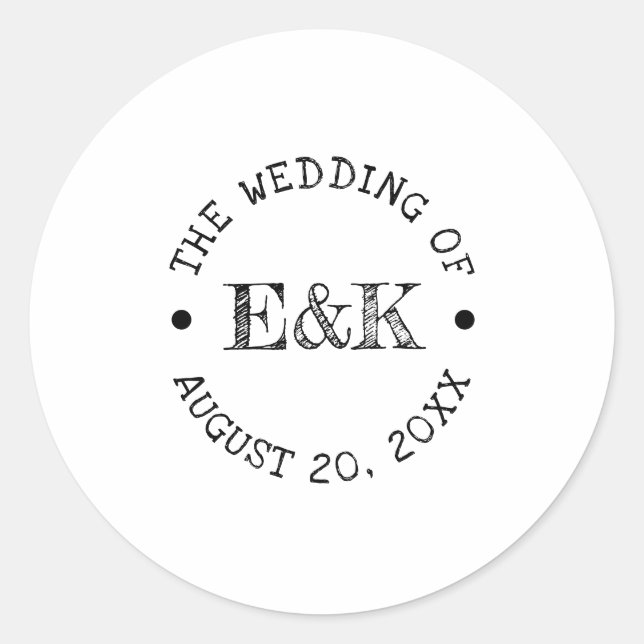 Stickers ronds Emblem Bride Rustique et Groom (Devant)