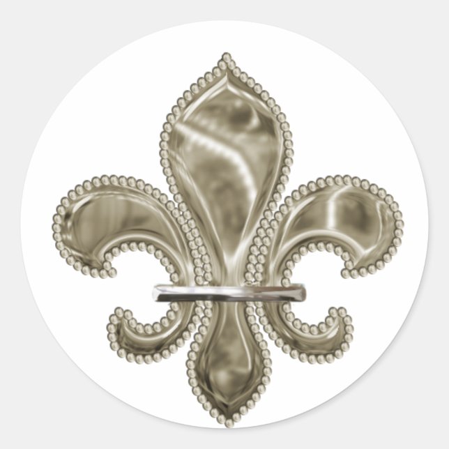 Stickers ronds Fleur de Lis Or (Devant)