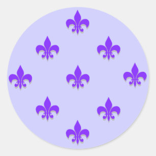 Stickers ronds Fleur de Lis PURPLE