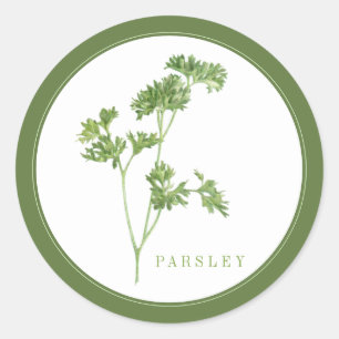 Stickers ronds FRAIS PARSLEY (+texte) Vert