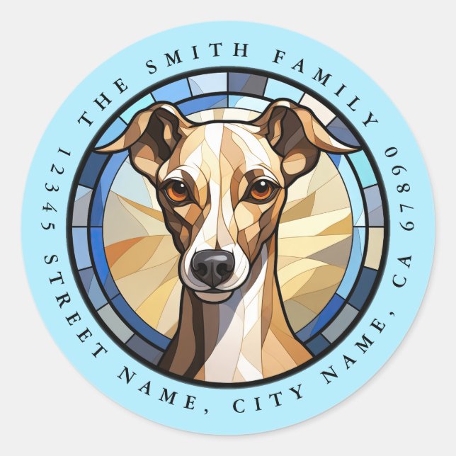 Stickers ronds Greyhound italiens (Devant)