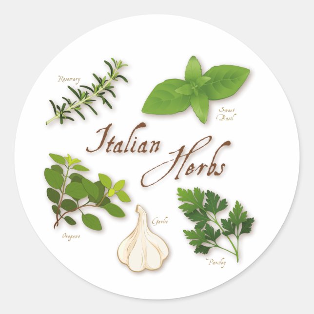 Stickers ronds Herbes italiennes (Devant)