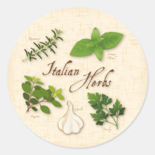 Stickers ronds Herbes italiennes