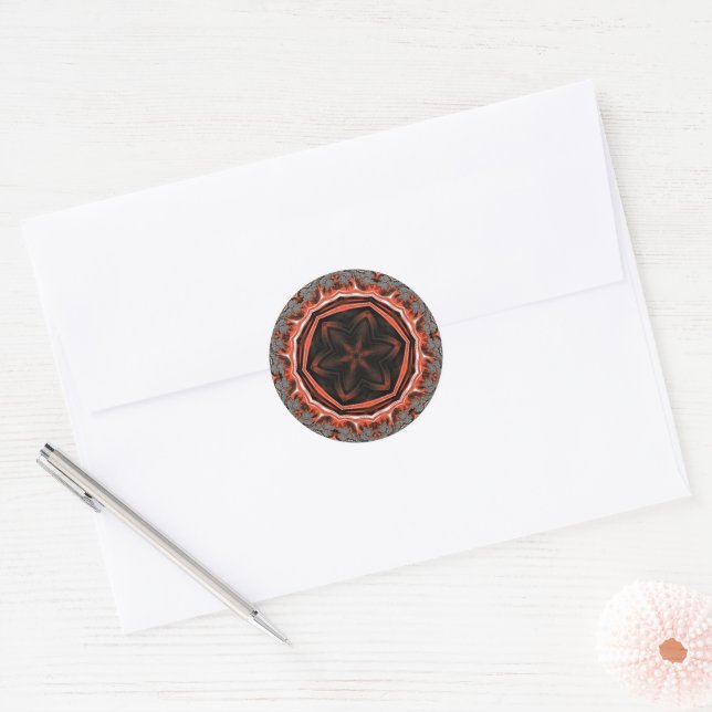 Stickers ronds Kaleidoscope Flames (Enveloppe)