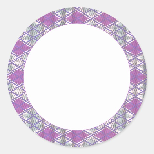 Stickers ronds KNIT JACQUARD LILAC 3" (Devant)