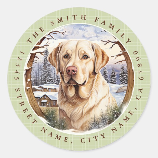 Stickers ronds Labrador Retriever (Devant)