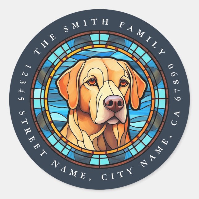 Stickers ronds Labrador Retriever (Devant)