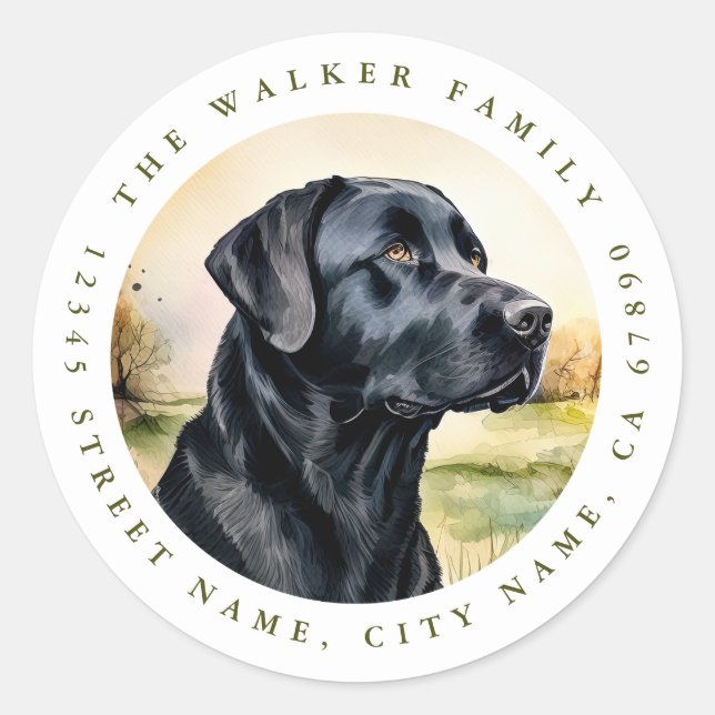 Stickers ronds Labrador Retriever (Devant)
