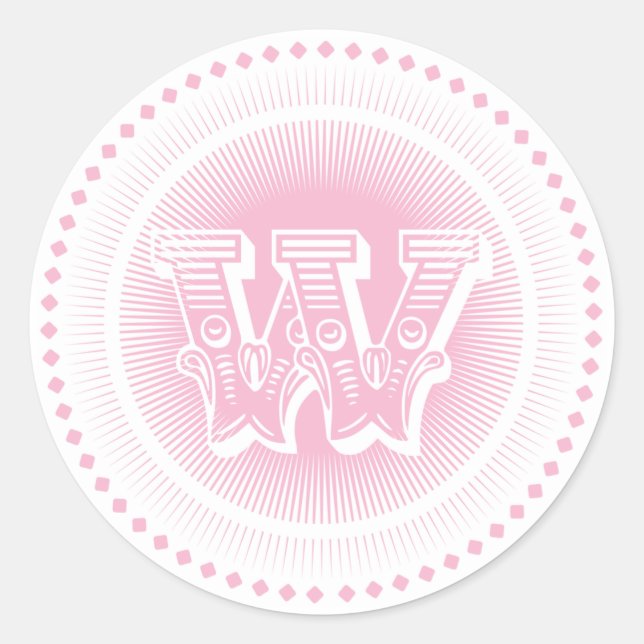 Stickers ronds Lettre W Monogrammes (Devant)