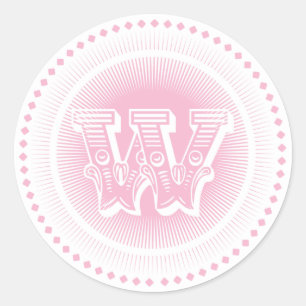 Stickers ronds Lettre W Monogrammes