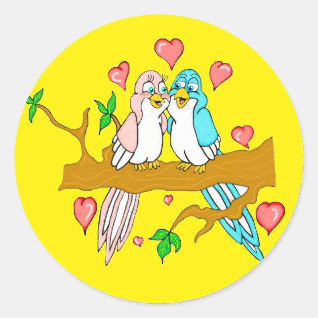 Stickers ronds Lovebird (Devant)