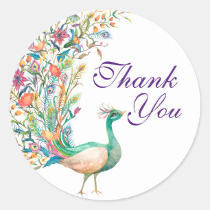 Stickers ronds Merci Peacock