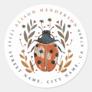 Stickers ronds mignons Ladybug