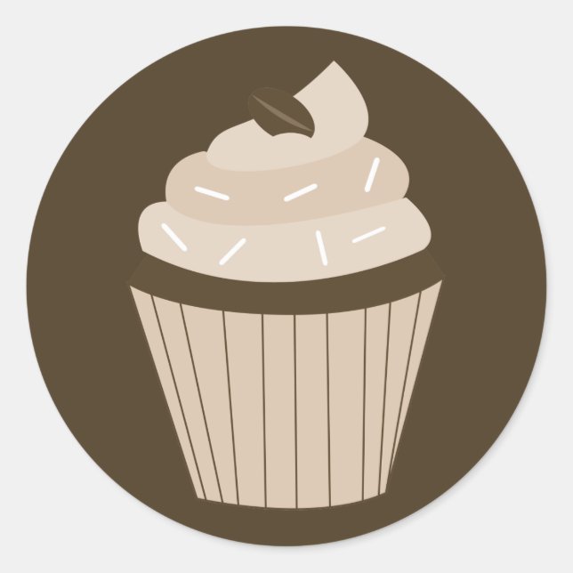 Stickers ronds Mocha Cupcake (Devant)