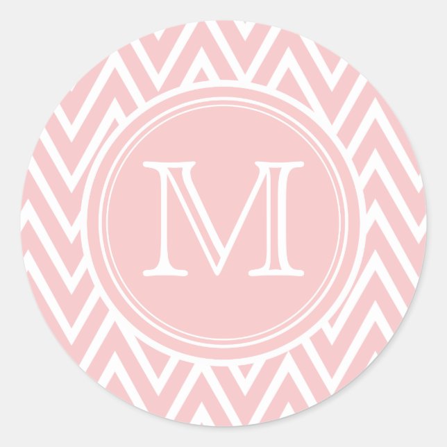 Stickers ronds Monogram Pastel Pink (Devant)