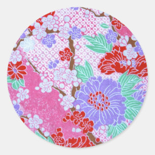 Stickers ronds Motifs Sakura japonais