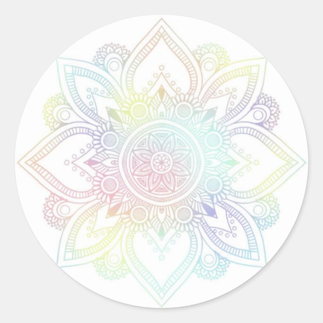 Stickers ronds Pastel Mandala (Devant)
