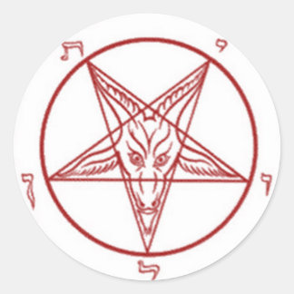 Stickers ronds pentagramme bahpomet