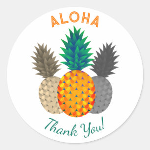 Stickers ronds Pineappy Motif Aloha