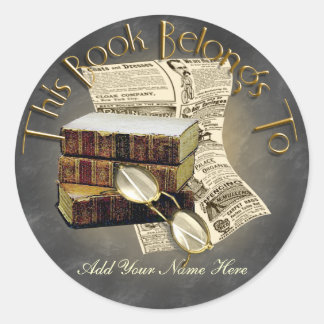 Stickers ronds Plaque de conception de lecture