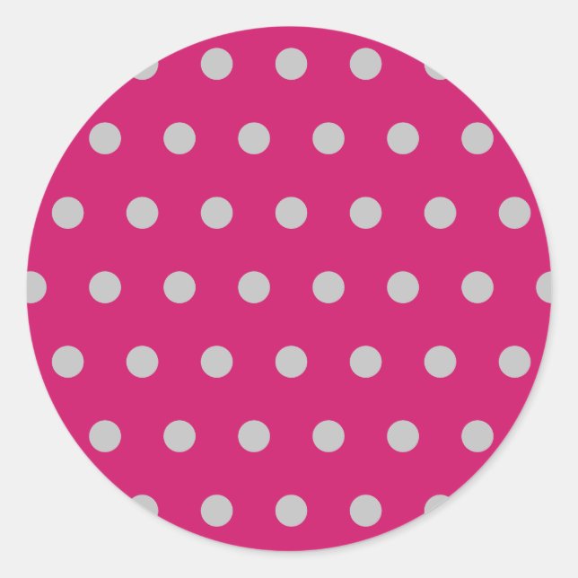 Stickers ronds Pointe Polka (Rose et Gris Chaud) (Devant)