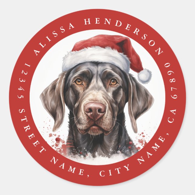 Stickers ronds pointeur allemand (Devant)