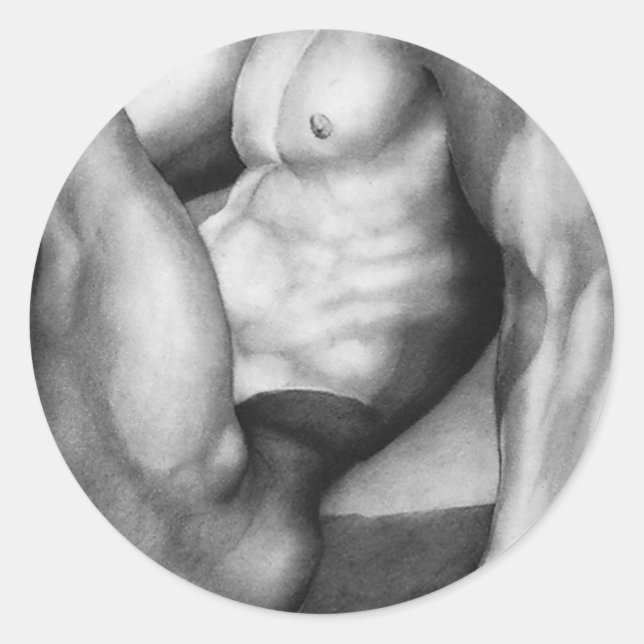 Stickers Ronds Pour Hommes Avec Modèle Masculin Ho (Devant)