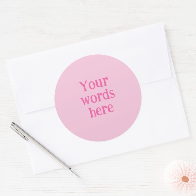 Stickers ronds roses personnalisés (Enveloppe)