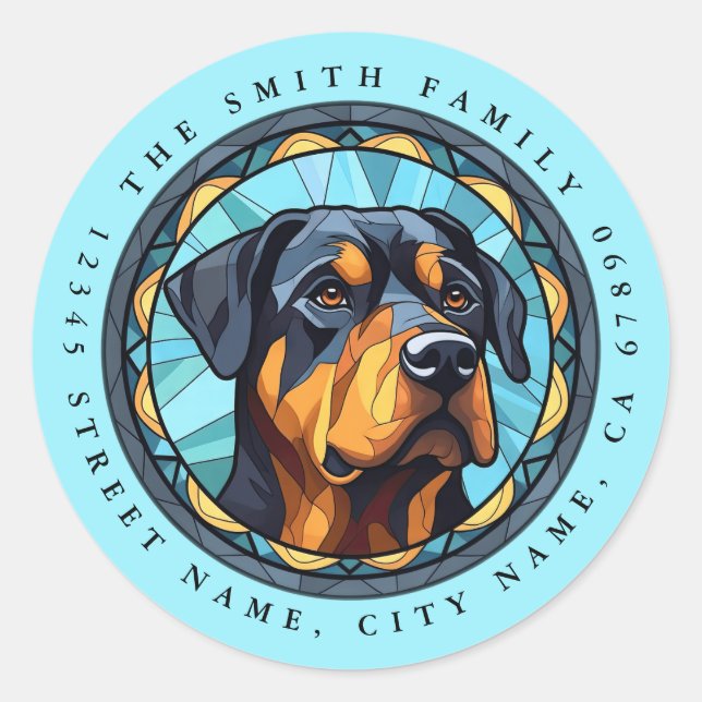 Stickers ronds Rottweiler (Devant)