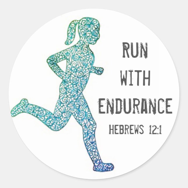 Stickers ronds "Run With Endurance" (Devant)