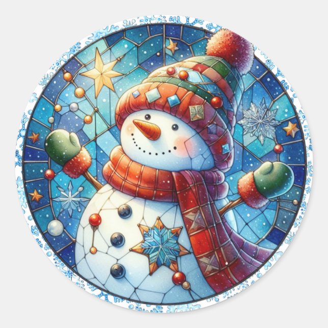 Stickers ronds Snowman (Devant)