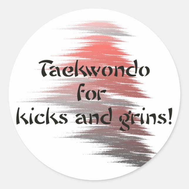 Stickers ronds Taekwondo Kicks et Grins (Devant)