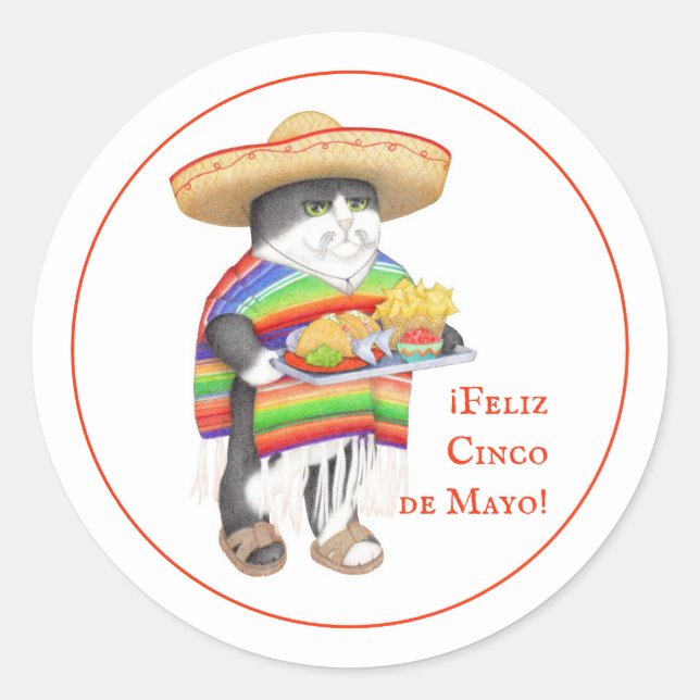 Stickers ronds WENDELITO Cinco de Mayo (Devant)