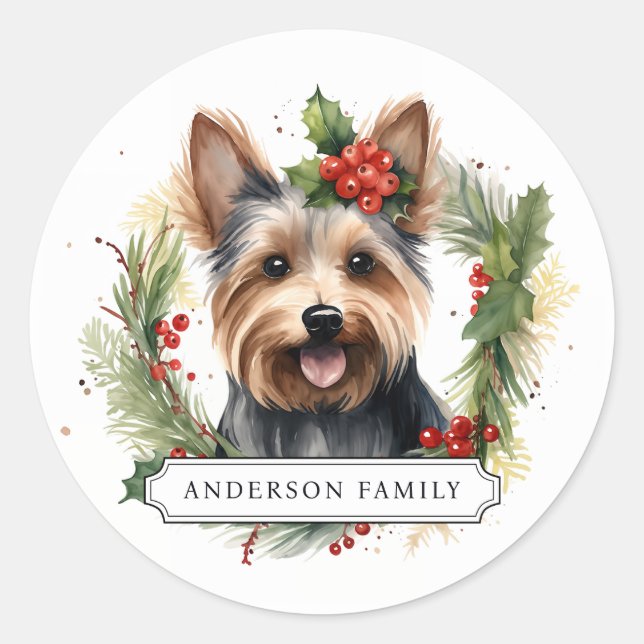 Stickers ronds Yorkshire Terrier (Devant)