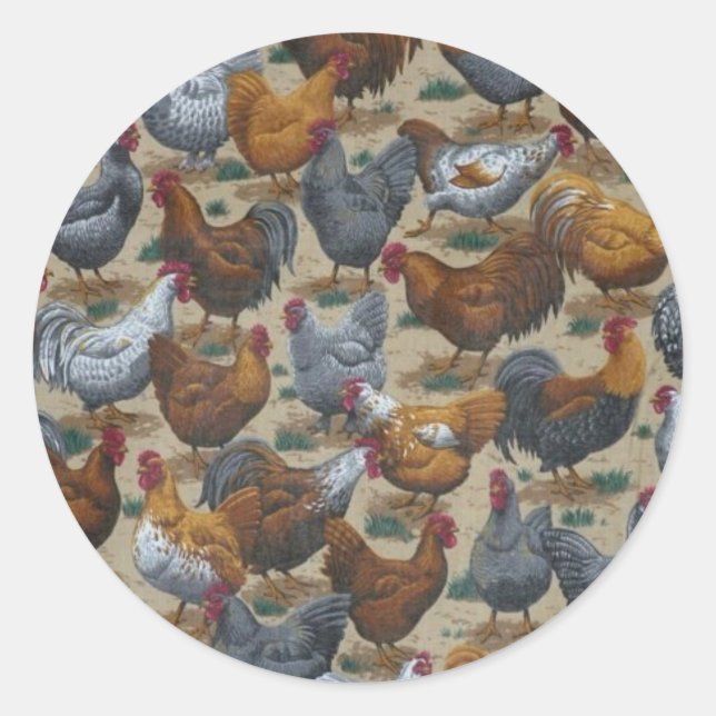 Stickers Roosters & Poules de ferme de campagne (Devant)