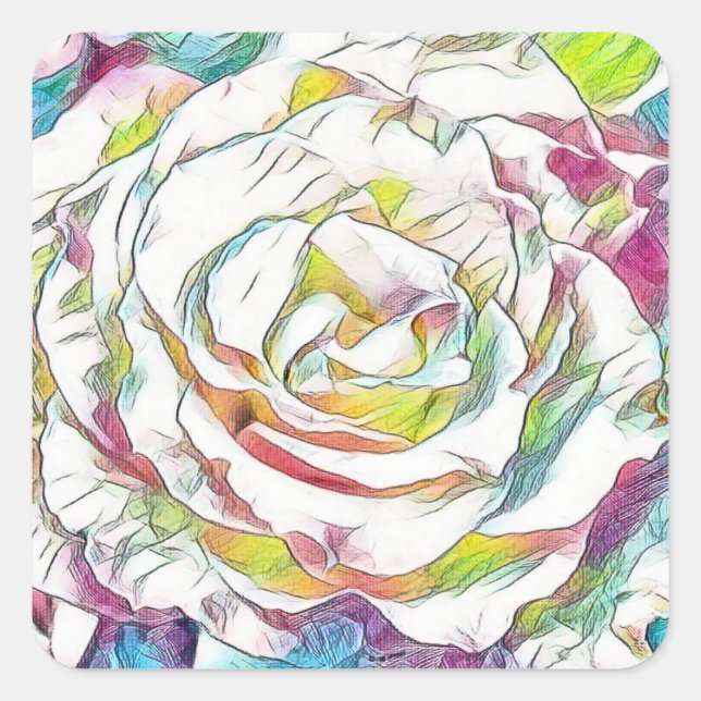 Stickers Rose aquarelle (Devant)