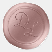 Stickers rose Gold 2 Lettre Monogramme cire Sceau