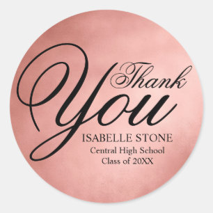 Stickers rose Gold et Black Merci Graduation