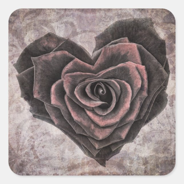 stickers rose goth heart (Devant)