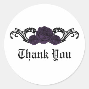 Stickers Rose gothique Merci en , violet