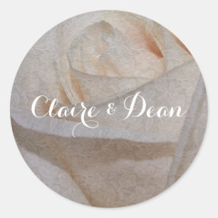 Stickers Rose Mariage à la crème élégante