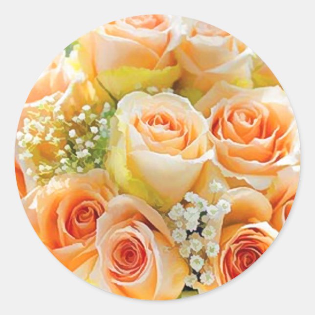 Stickers rose Mariage Enveloppe Sceau (Devant)