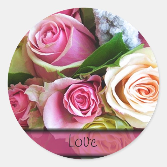 Stickers rose Mariage Enveloppe Sceau Modèle (Devant)