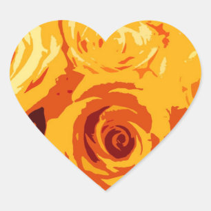 Stickers Rose orange or jaune